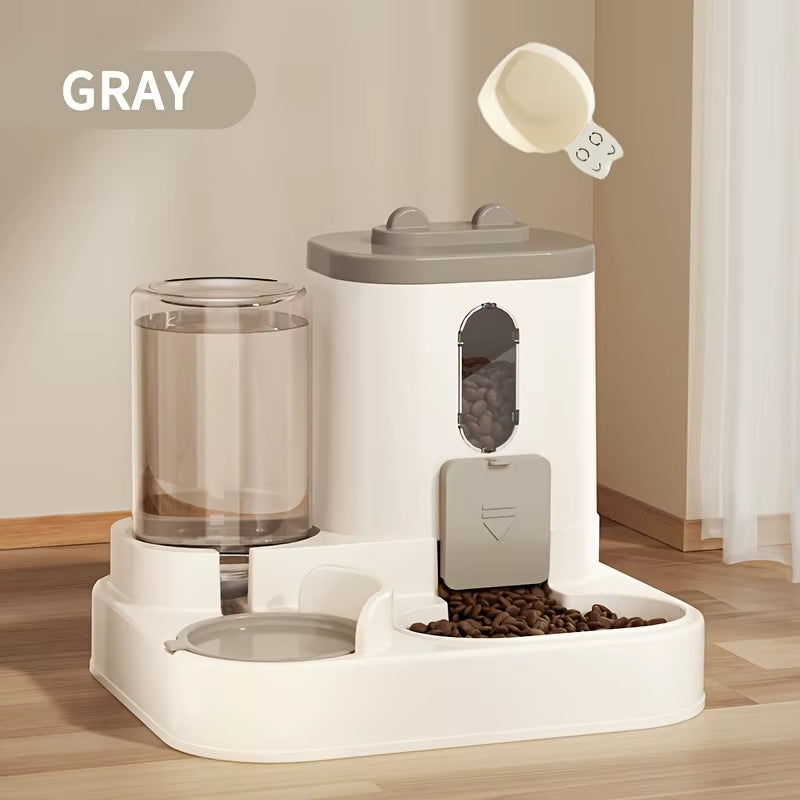 The Purr-fect 2-in-1 Cat Food and Water Dispenser: Keep Your Furry Friend Happy and Hydrated!