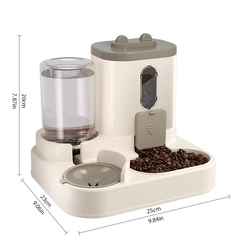 The Purr-fect 2-in-1 Cat Food and Water Dispenser: Keep Your Furry Friend Happy and Hydrated!