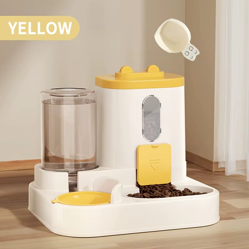 The Purr-fect 2-in-1 Cat Food and Water Dispenser: Keep Your Furry Friend Happy and Hydrated!