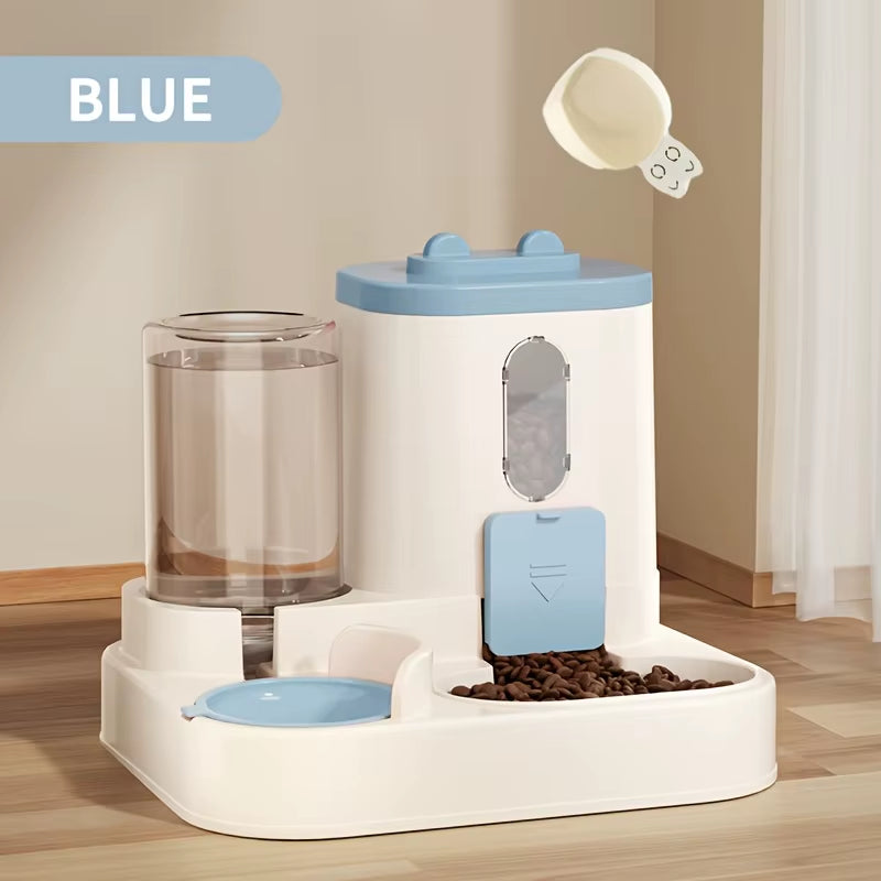 The Purr-fect 2-in-1 Cat Food and Water Dispenser: Keep Your Furry Friend Happy and Hydrated!