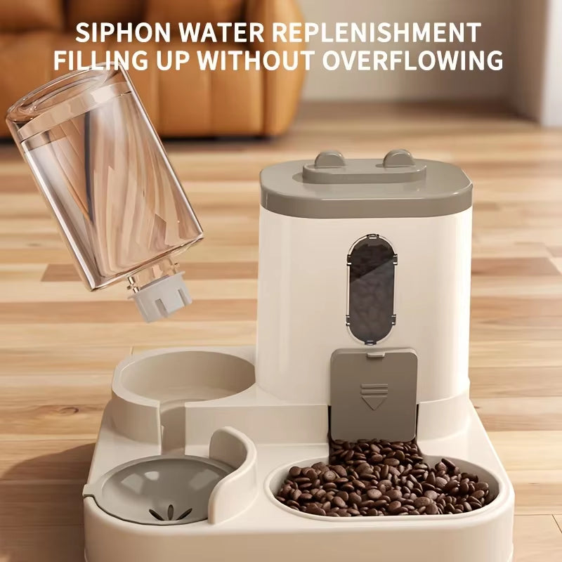 The Purr-fect 2-in-1 Cat Food and Water Dispenser: Keep Your Furry Friend Happy and Hydrated!
