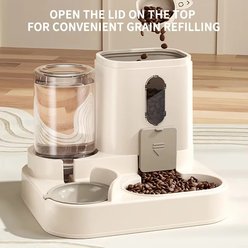 The Purr-fect 2-in-1 Cat Food and Water Dispenser: Keep Your Furry Friend Happy and Hydrated!