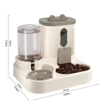 The Purr-fect 2-in-1 Cat Food and Water Dispenser: Keep Your Furry Friend Happy and Hydrated!