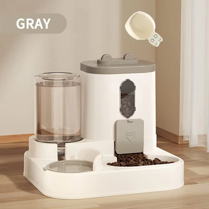 The Purr-fect 2-in-1 Cat Food and Water Dispenser: Keep Your Furry Friend Happy and Hydrated!