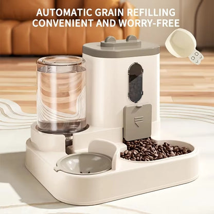 The Purr-fect 2-in-1 Cat Food and Water Dispenser: Keep Your Furry Friend Happy and Hydrated!